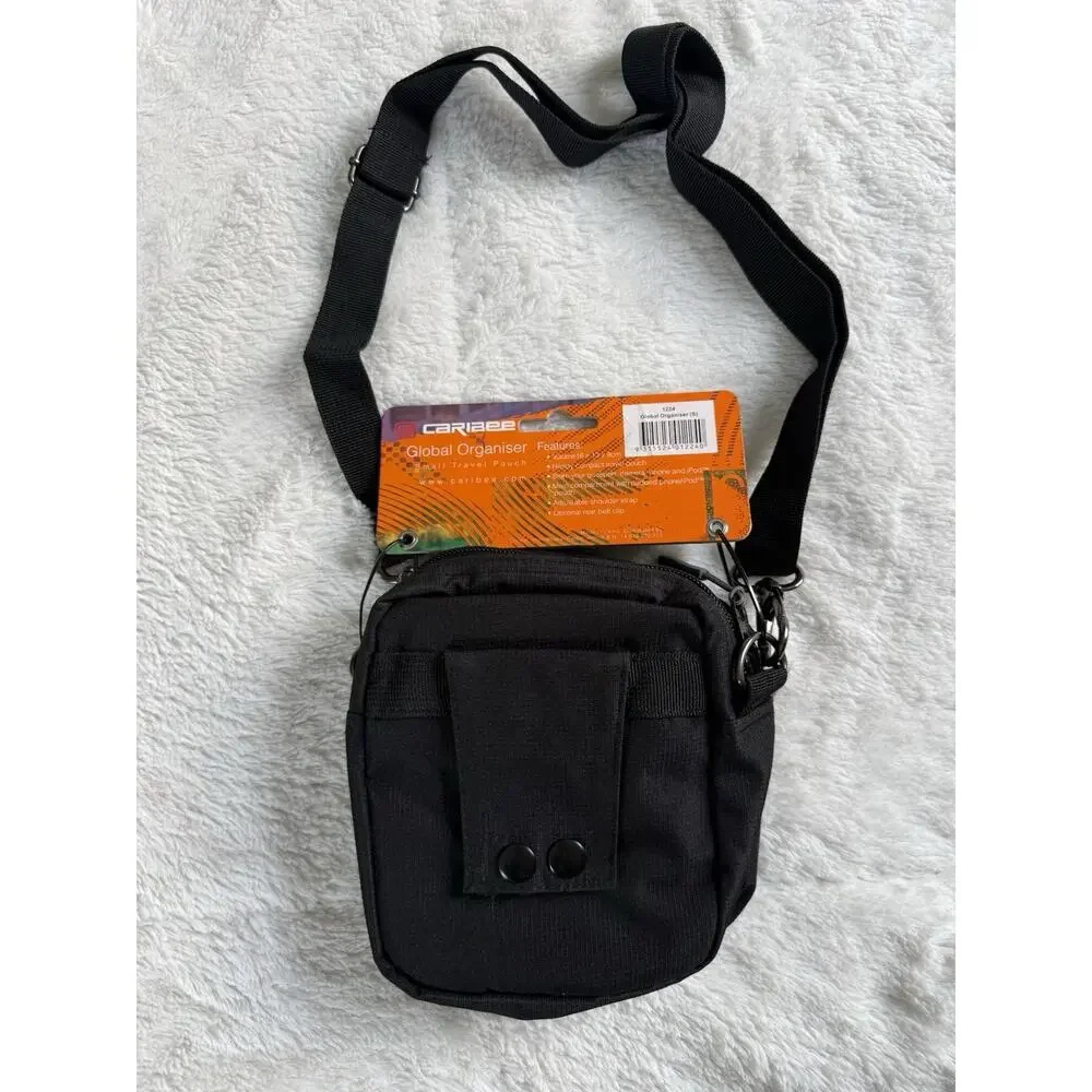 NWT Caribee Global Organiser Small Travel Pouch 16x13x9cm Black